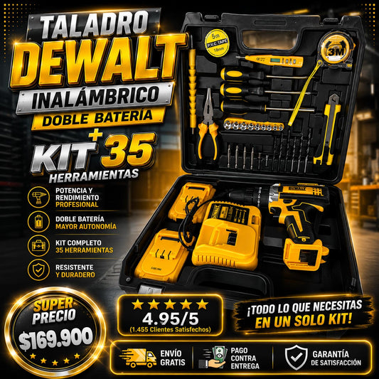 Taladro DeWalt con Herramienta Mandril Metálico